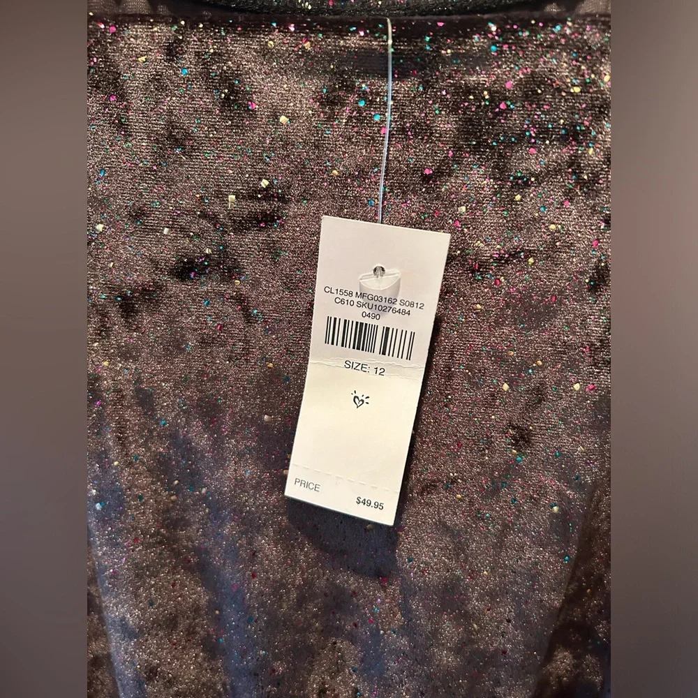 Justice Girls Sparkling Crushed Velvet Jumpsuit NWT Size 12